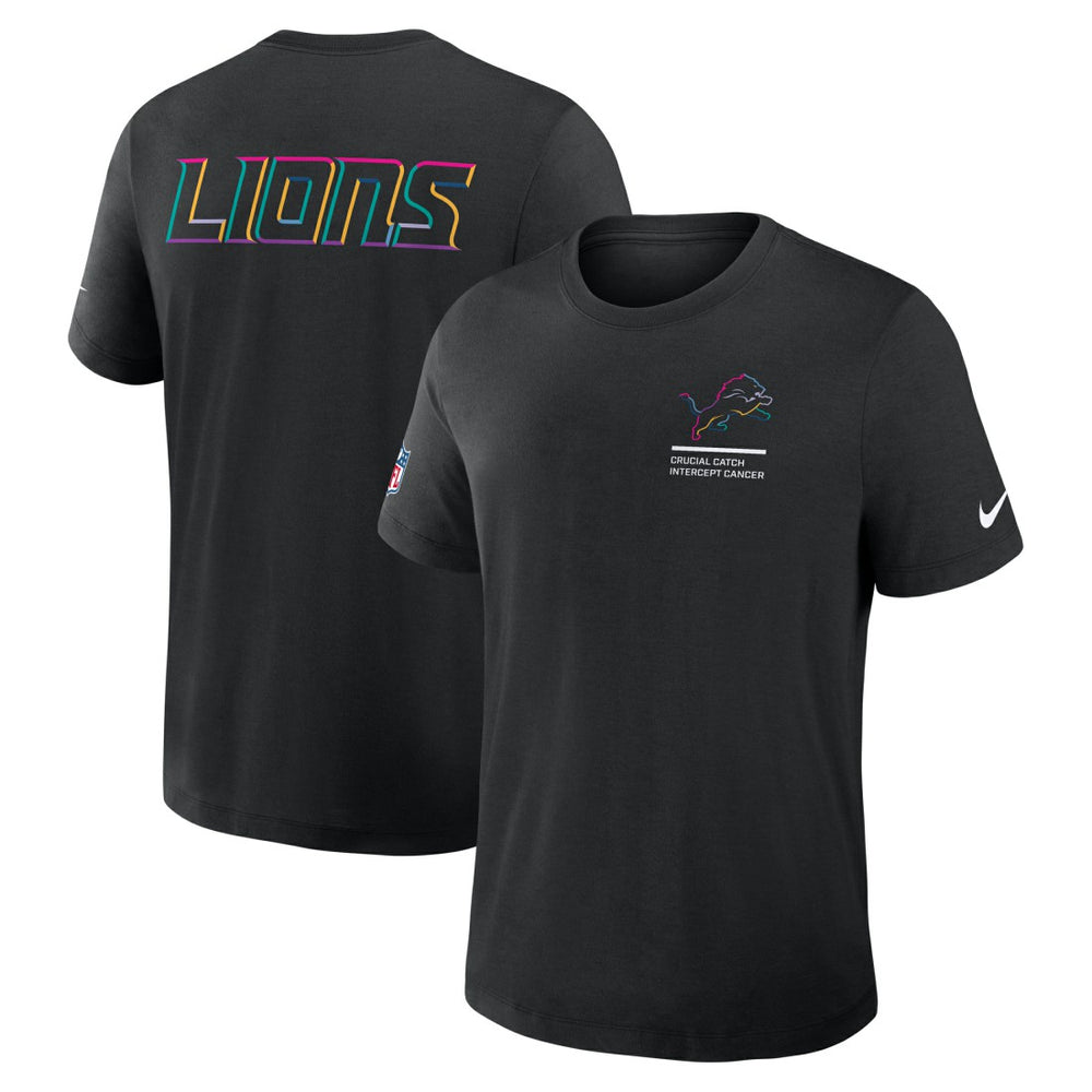 Detroit Lions 2025 NFL Crucial Catch Tri-Blend Dri-FIT T-Shirt - Black | Nike on sale