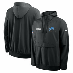 Detroit Lions Sideline Alt Pack Anorak Half-Zip Hoodie Jacket - Black | Nike cheap