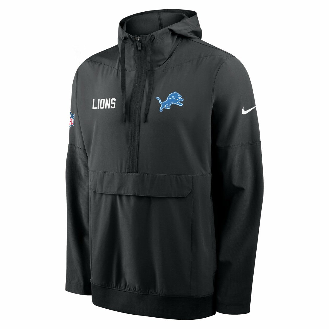 Detroit Lions Sideline Alt Pack Anorak Half-Zip Hoodie Jacket - Black | Nike cheap