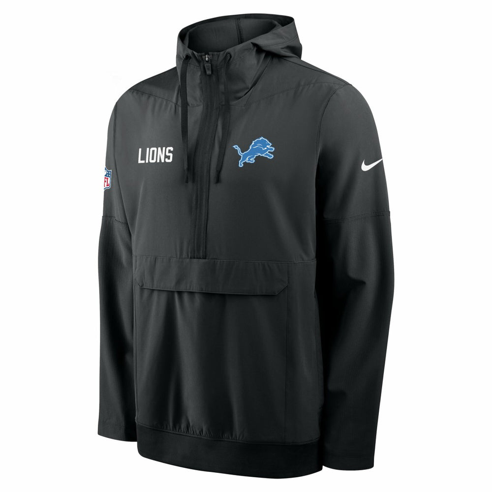 Detroit Lions Sideline Alt Pack Anorak Half-Zip Hoodie Jacket - Black | Nike cheap