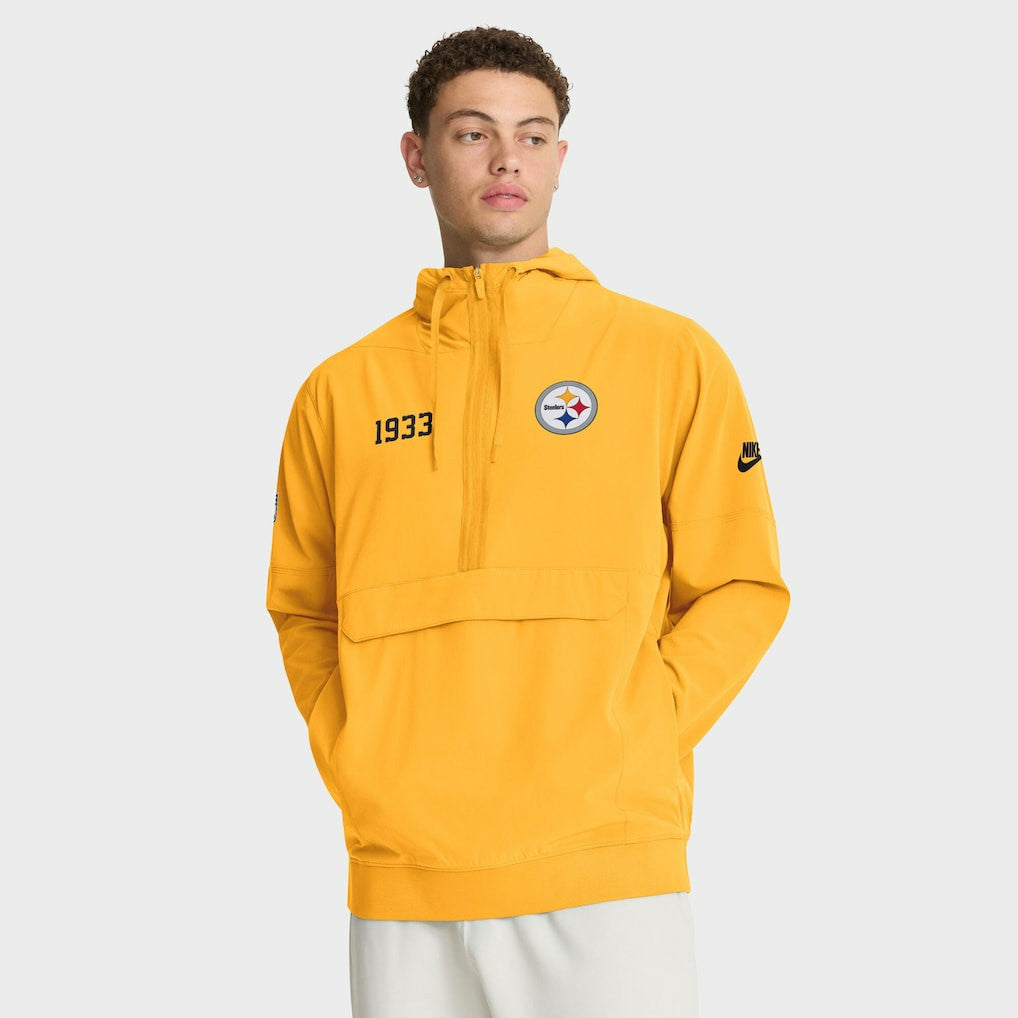 Pittsburgh Steelers 1933 Sideline Alt Pack Anorak Half-Zip Hoodie Jacket - Gold | Nike sale