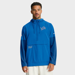 Detroit Lions Sideline Anorak Half-Zip Hoodie Jacket - Blue | Nike on sale