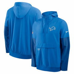 Detroit Lions Sideline Anorak Half-Zip Hoodie Jacket - Blue | Nike on sale
