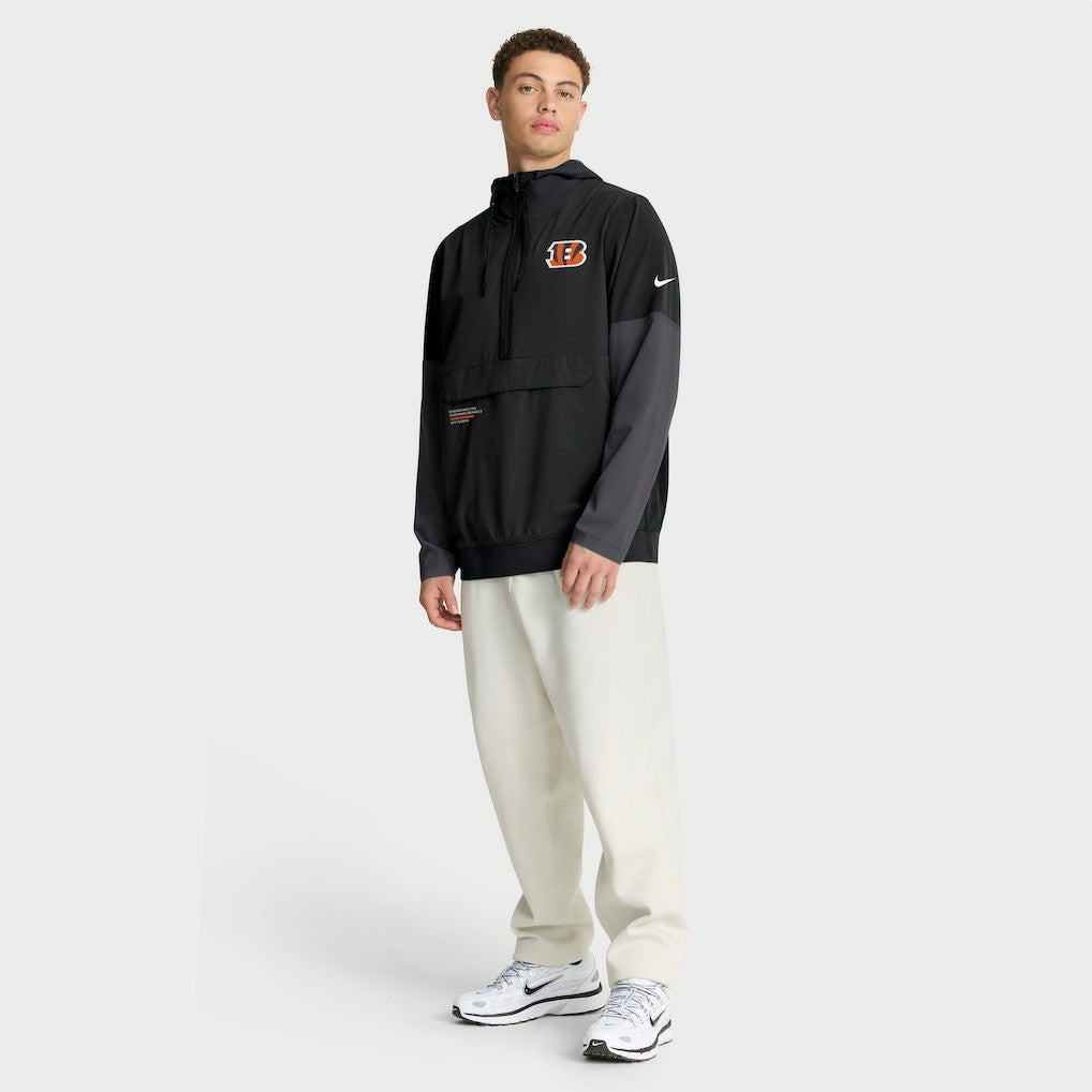 Cincinnati Bengals Sideline Anorak Half-Zip Hoodie Jacket - Black | Nike outlet