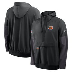 Cincinnati Bengals Sideline Anorak Half-Zip Hoodie Jacket - Black | Nike outlet
