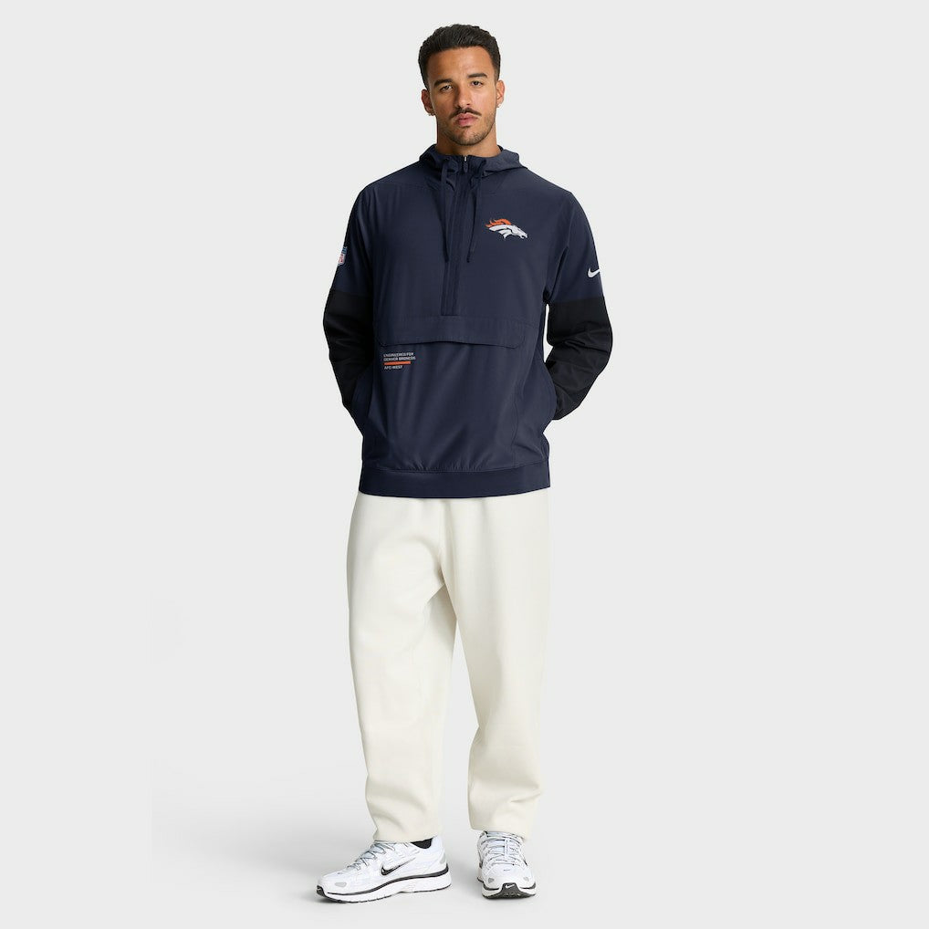 Denver Broncos Sideline Anorak Half-Zip Hoodie Jacket - Navy | Nike on sale