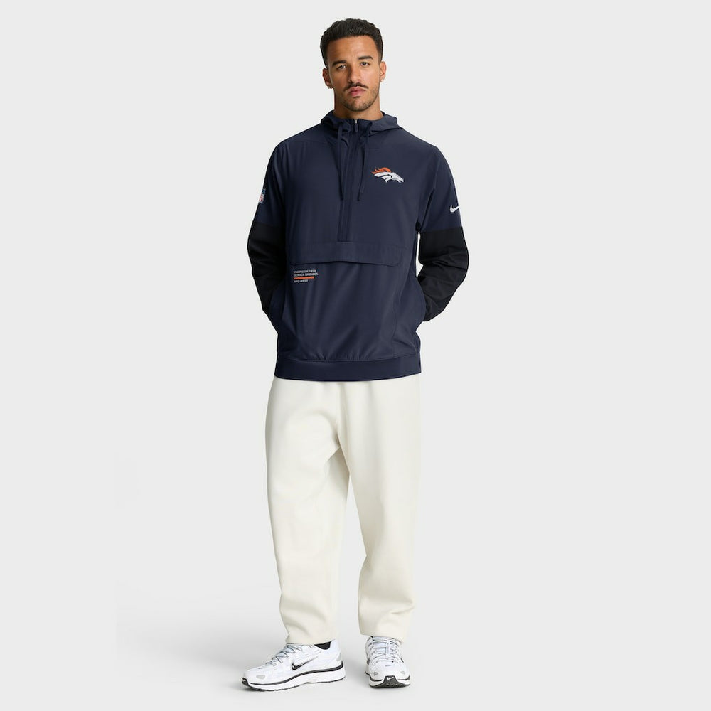 Denver Broncos Sideline Anorak Half-Zip Hoodie Jacket - Navy | Nike on sale