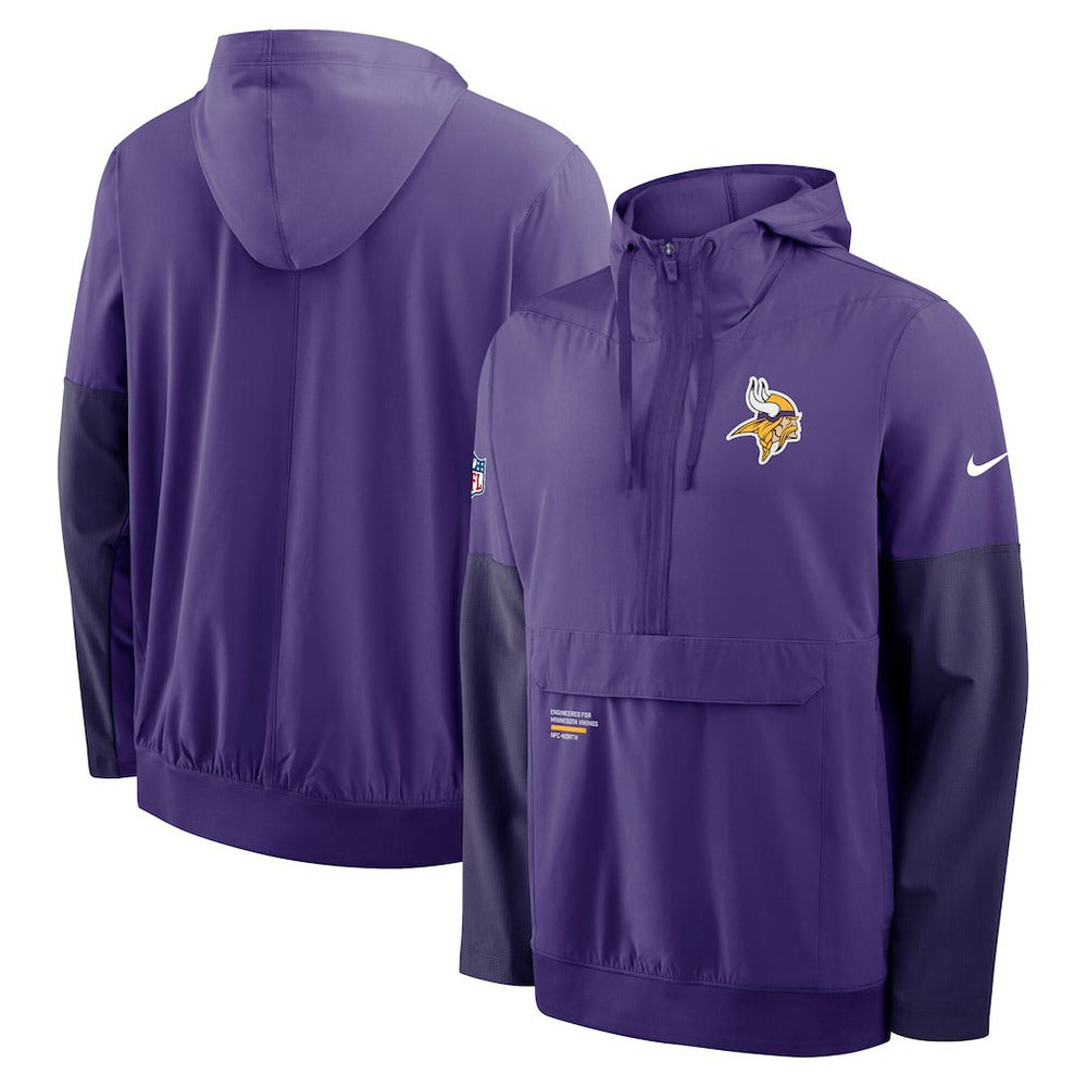 Minnesota Vikings Sideline Anorak Half-Zip Hoodie Jacket - Purple | Nike on sale