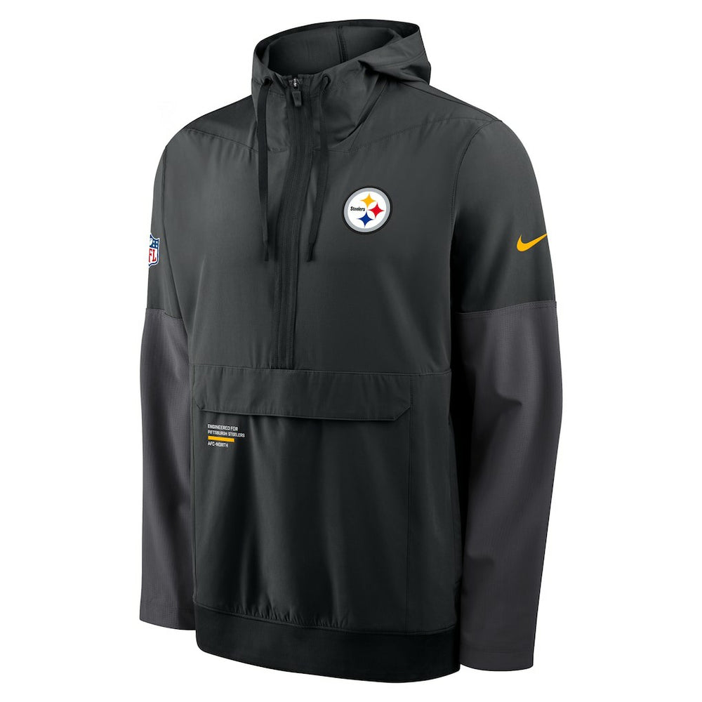 Pittsburgh Steelers Sideline Anorak Half-Zip Hoodie Jacket - Black | Nike outlet