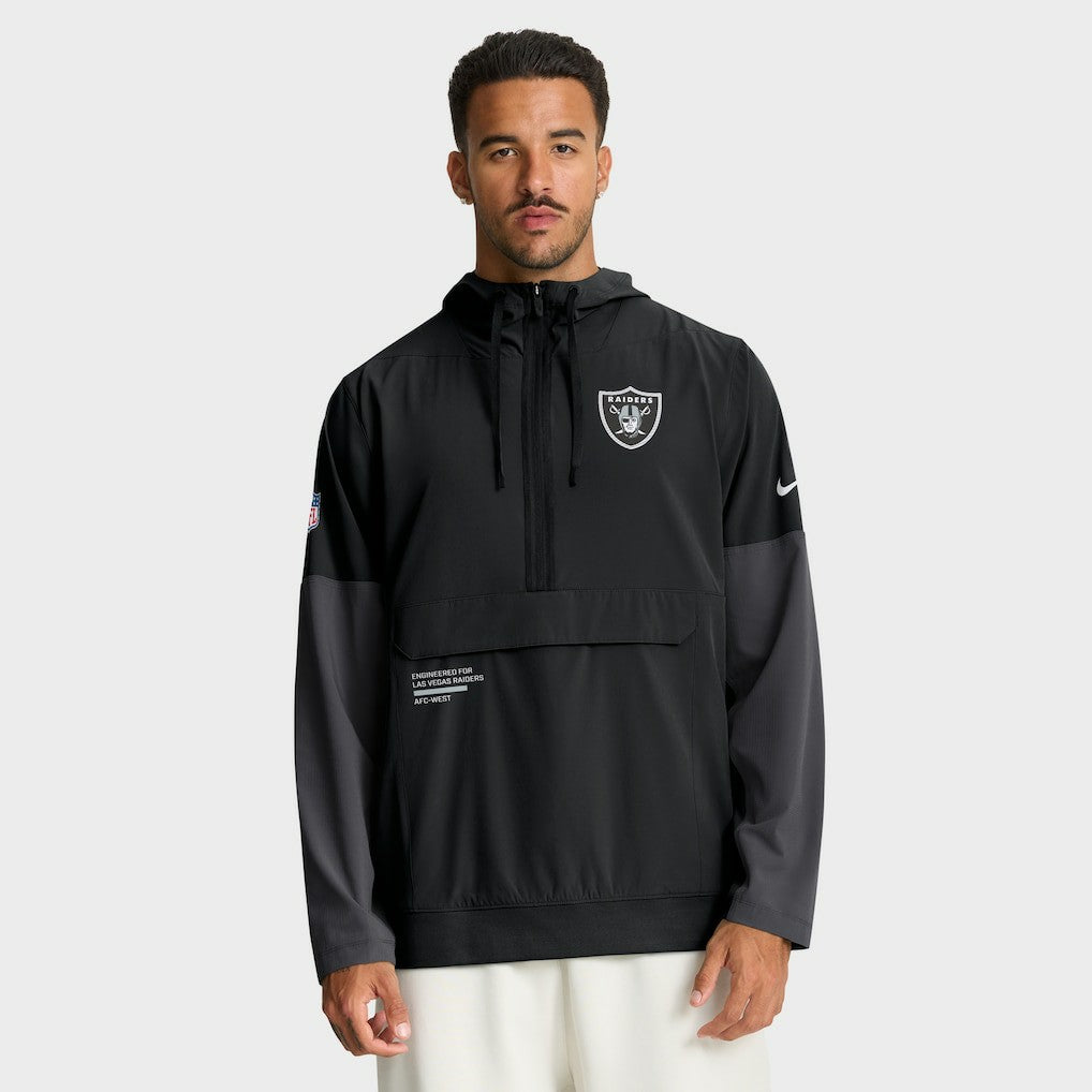 Las Vegas Raiders Sideline Anorak Half-Zip Hoodie Jacket - Black | Nike sale