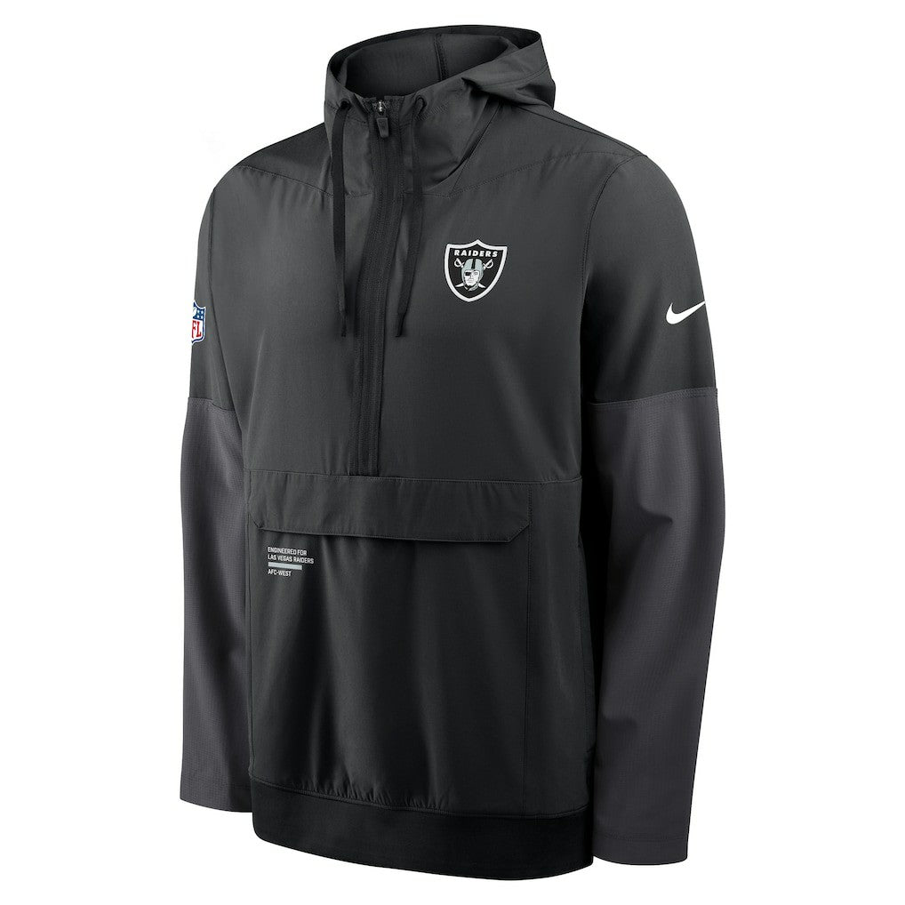 Las Vegas Raiders Sideline Anorak Half-Zip Hoodie Jacket - Black | Nike sale