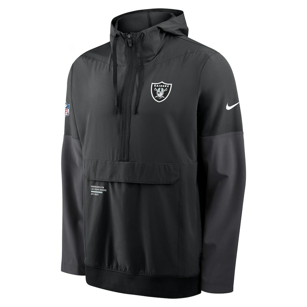 Las Vegas Raiders Sideline Anorak Half-Zip Hoodie Jacket - Black | Nike sale