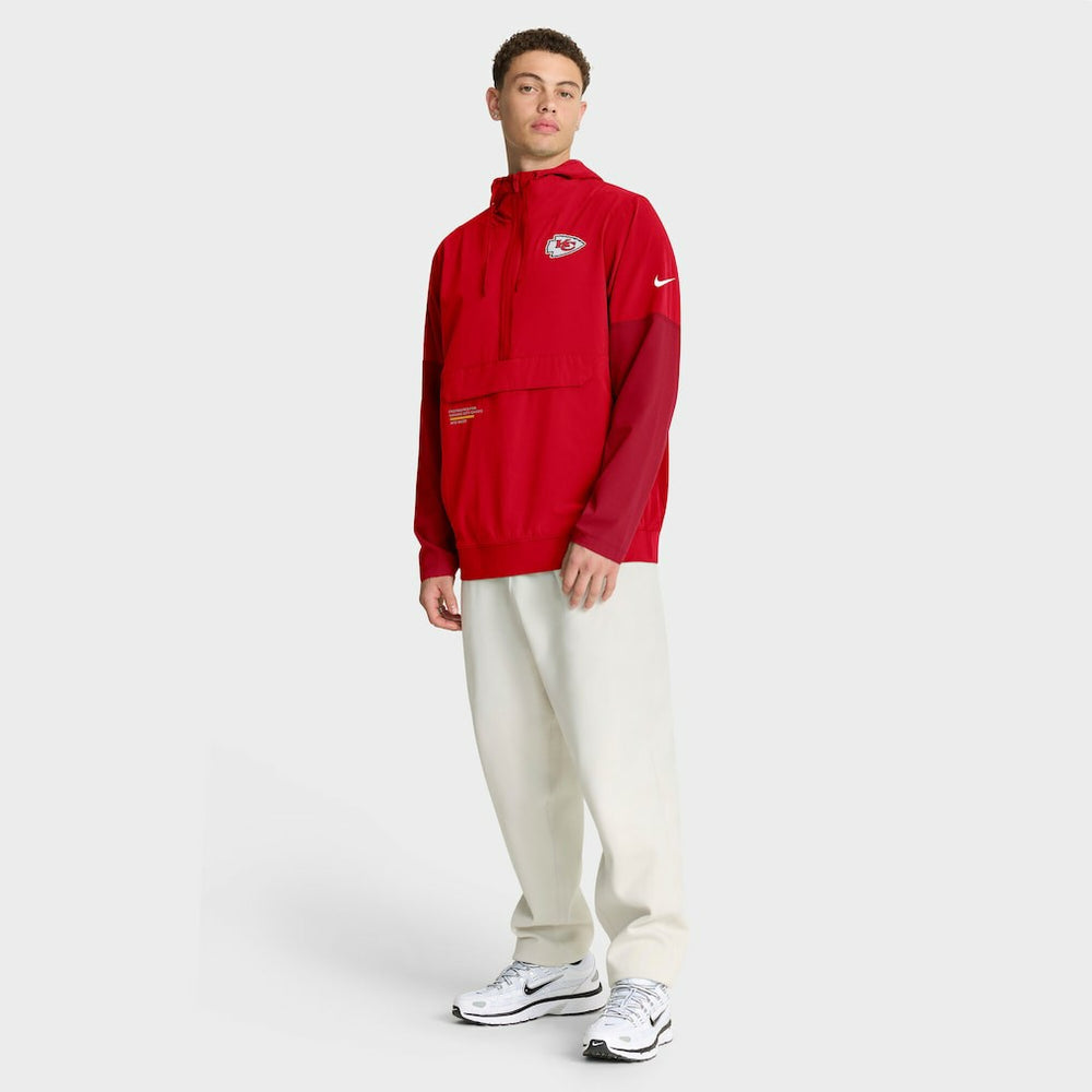 Kansas City Chiefs Sideline Anorak Half-Zip Hoodie Jacket - Red | Nike outlet