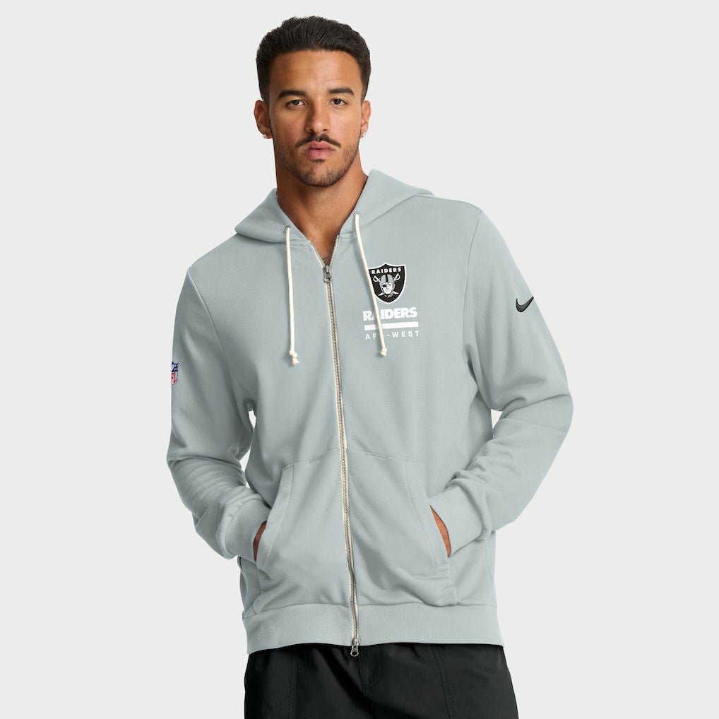 Las Vegas Raiders Sideline Standard Issue Utility Player Dri-FIT Full-Zip Hoodie - Silver | Nike outlet