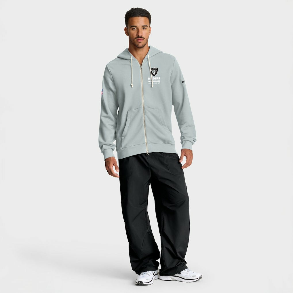 Las Vegas Raiders Sideline Standard Issue Utility Player Dri-FIT Full-Zip Hoodie - Silver | Nike outlet