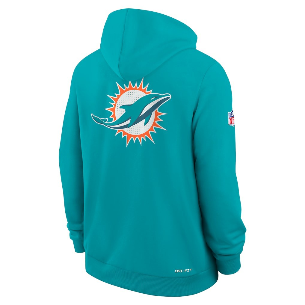 Miami Dolphins Sideline Standard Issue Utility Player Dri-FIT Full-Zip Hoodie - Aqua | Nike discount