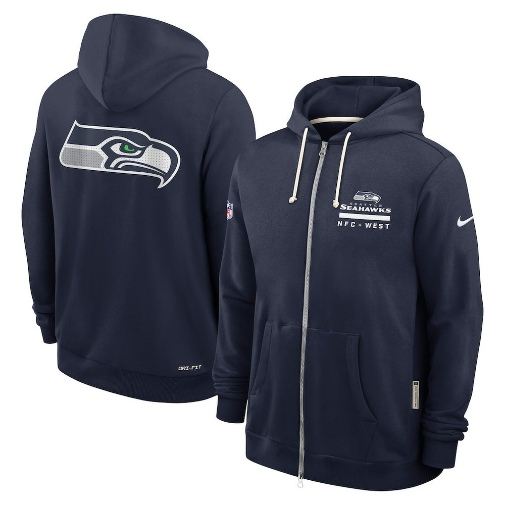 Seattle Seahawks Sideline Standard Issue Utility Player Dri-FIT Full-Zip Hoodie - College Navy | Nike outlet