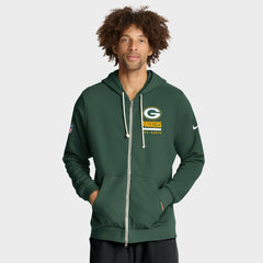 Green Bay Packers Sideline Standard Issue Utility Player Dri-FIT Full-Zip Hoodie - Green | Nike for sale