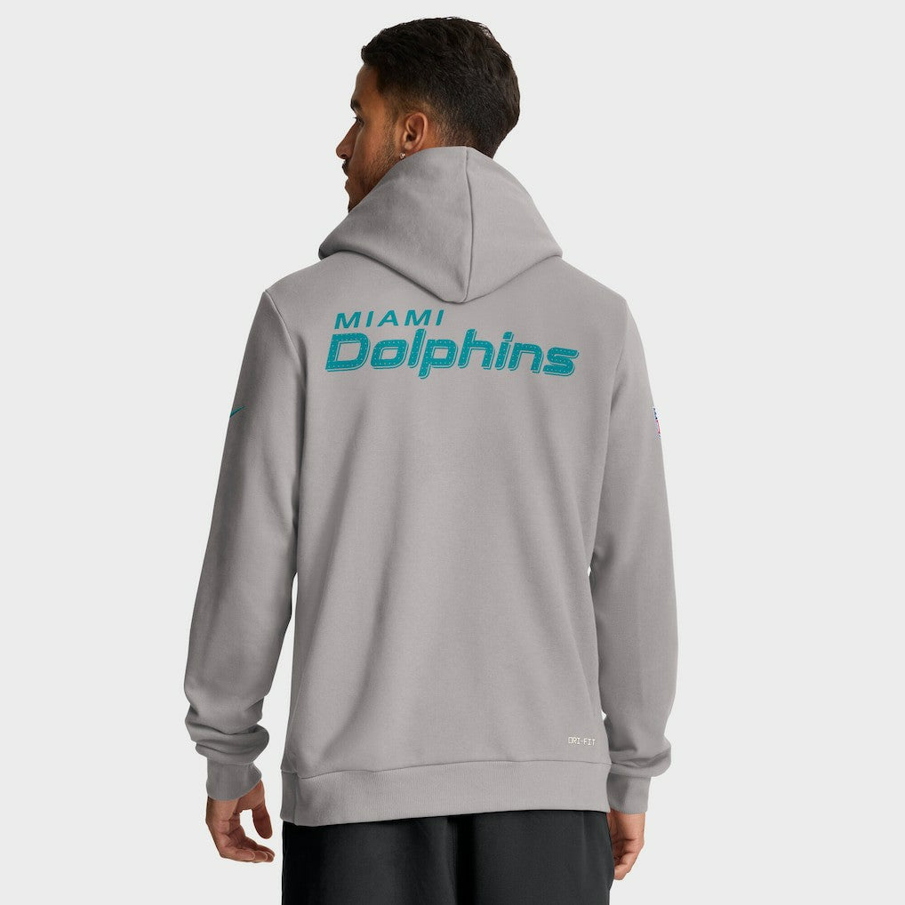 Miami Dolphins Sideline Standard Issue Initial Home Dri-FIT Hoodie - Charcoal | Nike outlet
