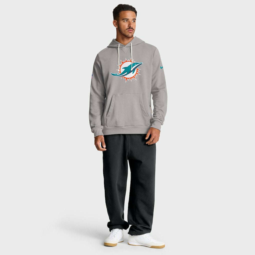 Miami Dolphins Sideline Standard Issue Initial Home Dri-FIT Hoodie - Charcoal | Nike outlet