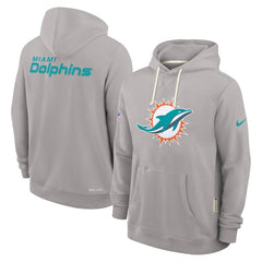 Miami Dolphins Sideline Standard Issue Initial Home Dri-FIT Hoodie - Charcoal | Nike outlet