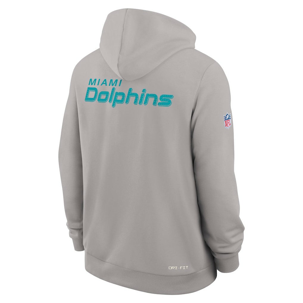 Miami Dolphins Sideline Standard Issue Initial Home Dri-FIT Hoodie - Charcoal | Nike outlet