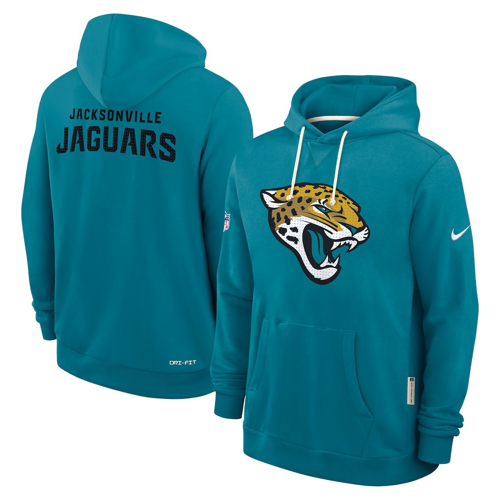 Jacksonville Jaguars Sideline Standard Issue Initial Home Dri-FIT Hoodie - Teal | Nike for sale