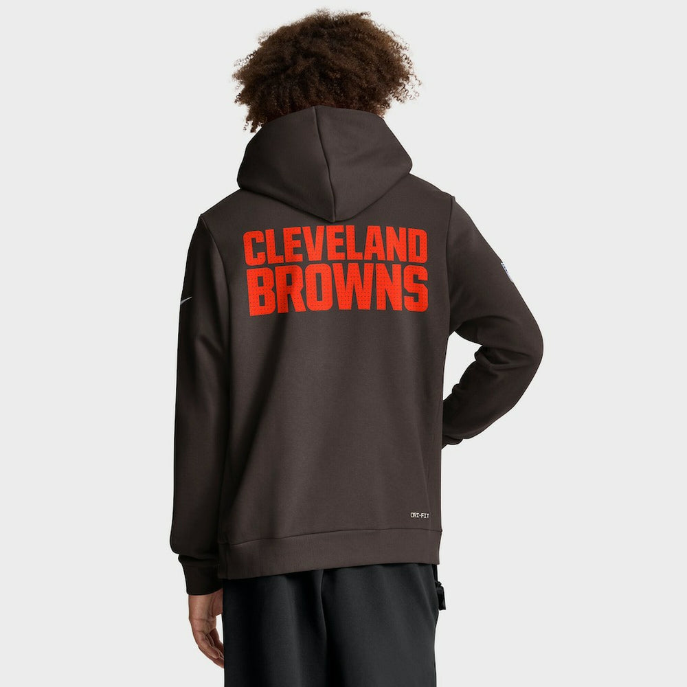 Cleveland Browns Sideline Standard Issue Initial Home Dri-FIT Hoodie - Brown | Nike for sale