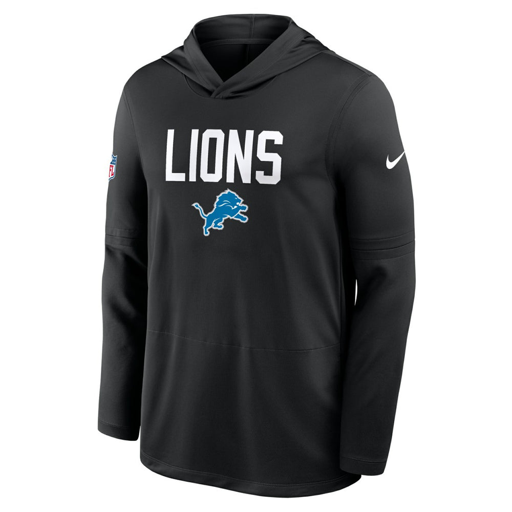 Detroit Lions Sideline Pass Accuracy Dri-FIT Long Sleeve Hoodie T-Shirt - Black | Nike outlet
