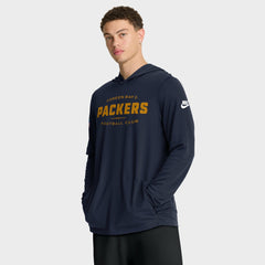 Green Bay Packers The 1923 Classic Pass Accuracy Dri-FIT Long Sleeve Hoodie T-Shirt - Navy | Nike outlet