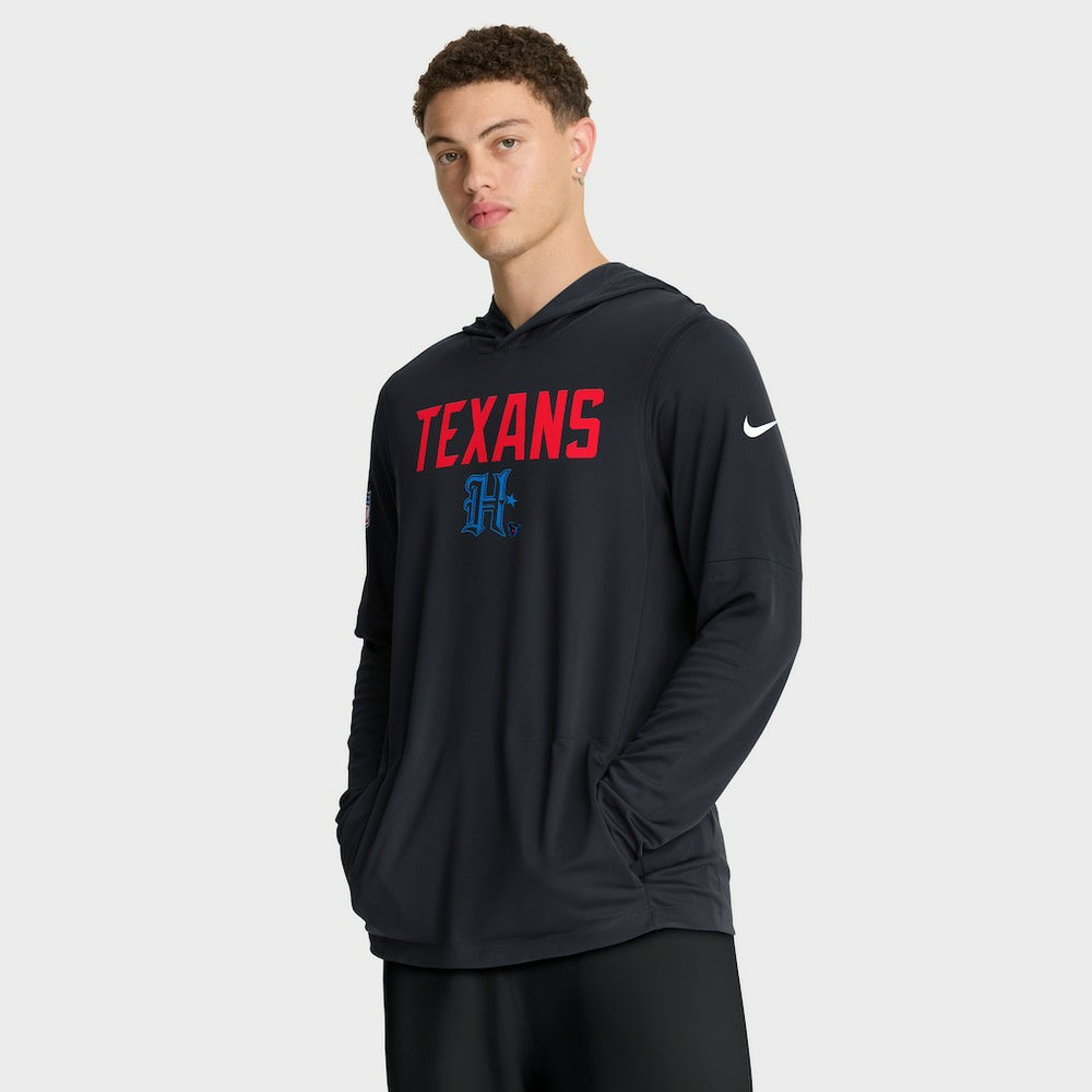 Houston Texans Sideline Pass Accuracy Dri-FIT Long Sleeve Hoodie T-Shirt  - Blue | Nike discount