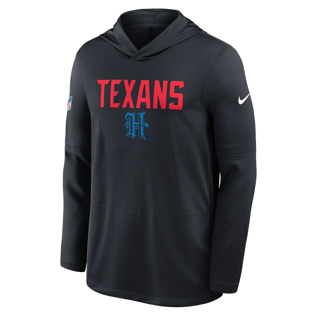 Houston Texans Sideline Pass Accuracy Dri-FIT Long Sleeve Hoodie T-Shirt  - Blue | Nike discount