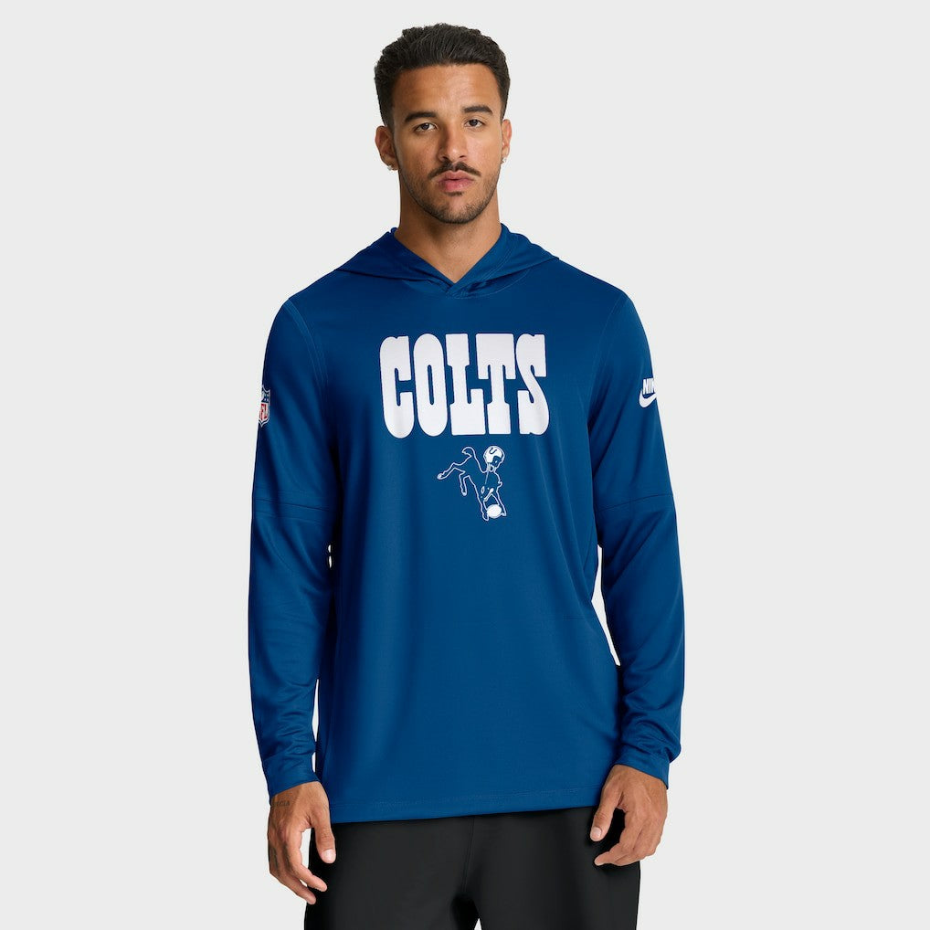 Indianapolis Colts Sideline Pass Accuracy Dri-FIT Long Sleeve Hoodie T-Shirt - Royal | Nike online