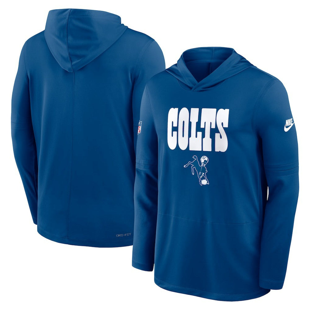 Indianapolis Colts Sideline Pass Accuracy Dri-FIT Long Sleeve Hoodie T-Shirt - Royal | Nike online