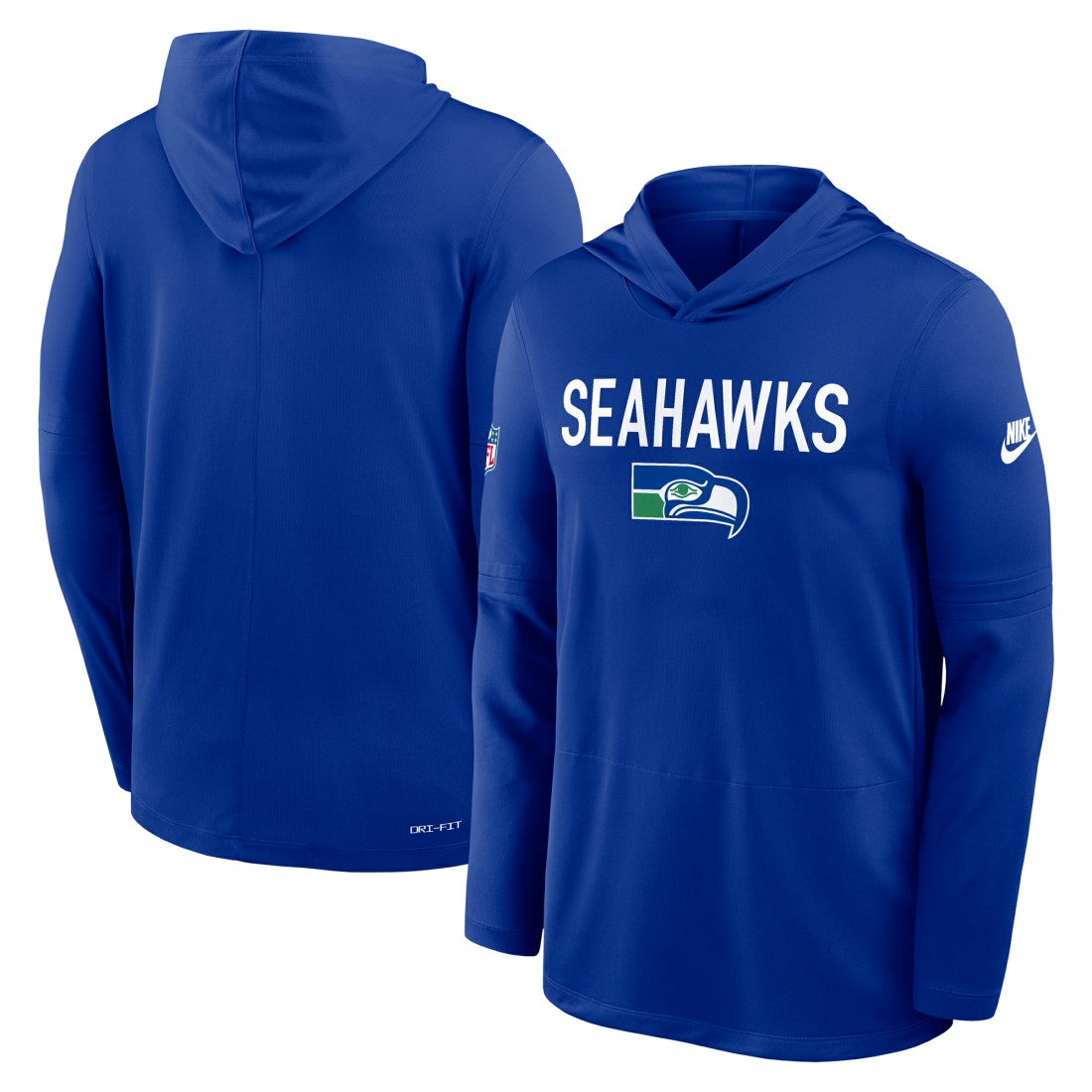 Seattle Seahawks Sideline Pass Accuracy Dri-FIT Long Sleeve Hoodie T-Shirt - Royal | Nike discount