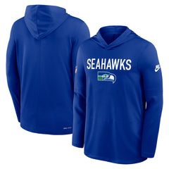 Seattle Seahawks Sideline Pass Accuracy Dri-FIT Long Sleeve Hoodie T-Shirt - Royal | Nike discount