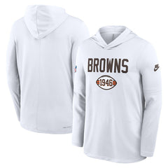 Cleveland Browns Sideline Pass Accuracy Dri-FIT Long Sleeve Hoodie T-Shirt - White | Nike discount