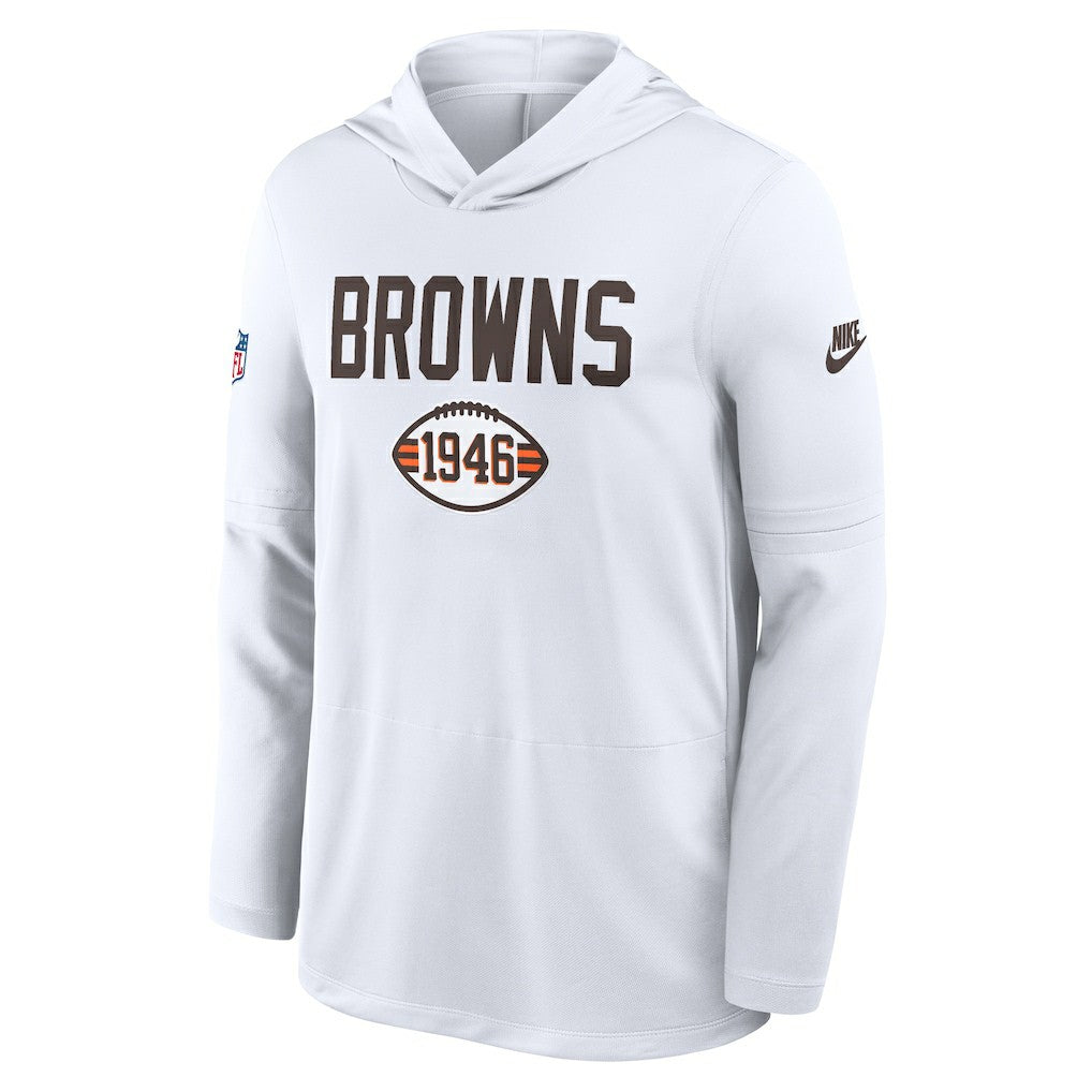 Cleveland Browns Sideline Pass Accuracy Dri-FIT Long Sleeve Hoodie T-Shirt - White | Nike discount