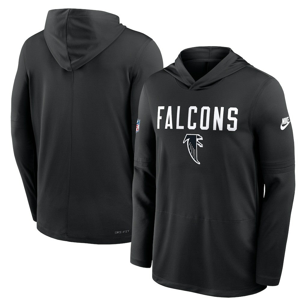 Atlanta Falcons Sideline Pass Accuracy Dri-FIT Long Sleeve Hoodie T-Shirt - Black | Nike outlet