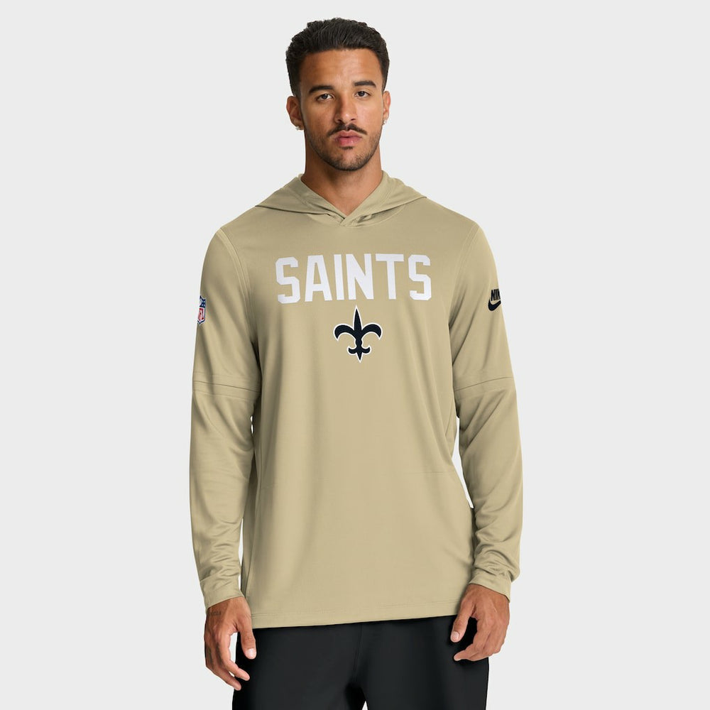 New Orleans Saints Sideline Pass Accuracy Dri-FIT Long Sleeve Hoodie T-Shirt - Gold | Nike sale