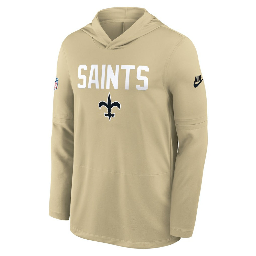 New Orleans Saints Sideline Pass Accuracy Dri-FIT Long Sleeve Hoodie T-Shirt - Gold | Nike sale