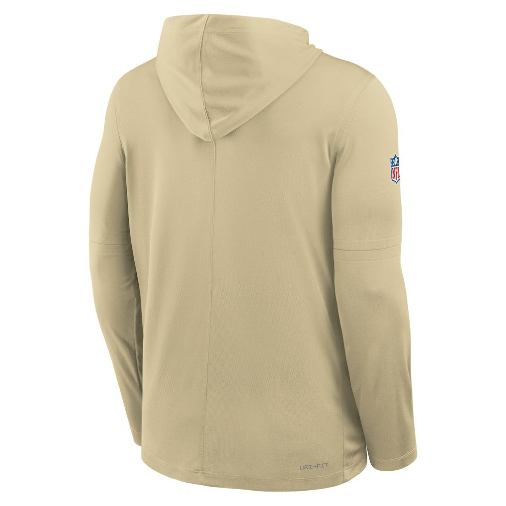 New Orleans Saints Sideline Pass Accuracy Dri-FIT Long Sleeve Hoodie T-Shirt - Gold | Nike sale