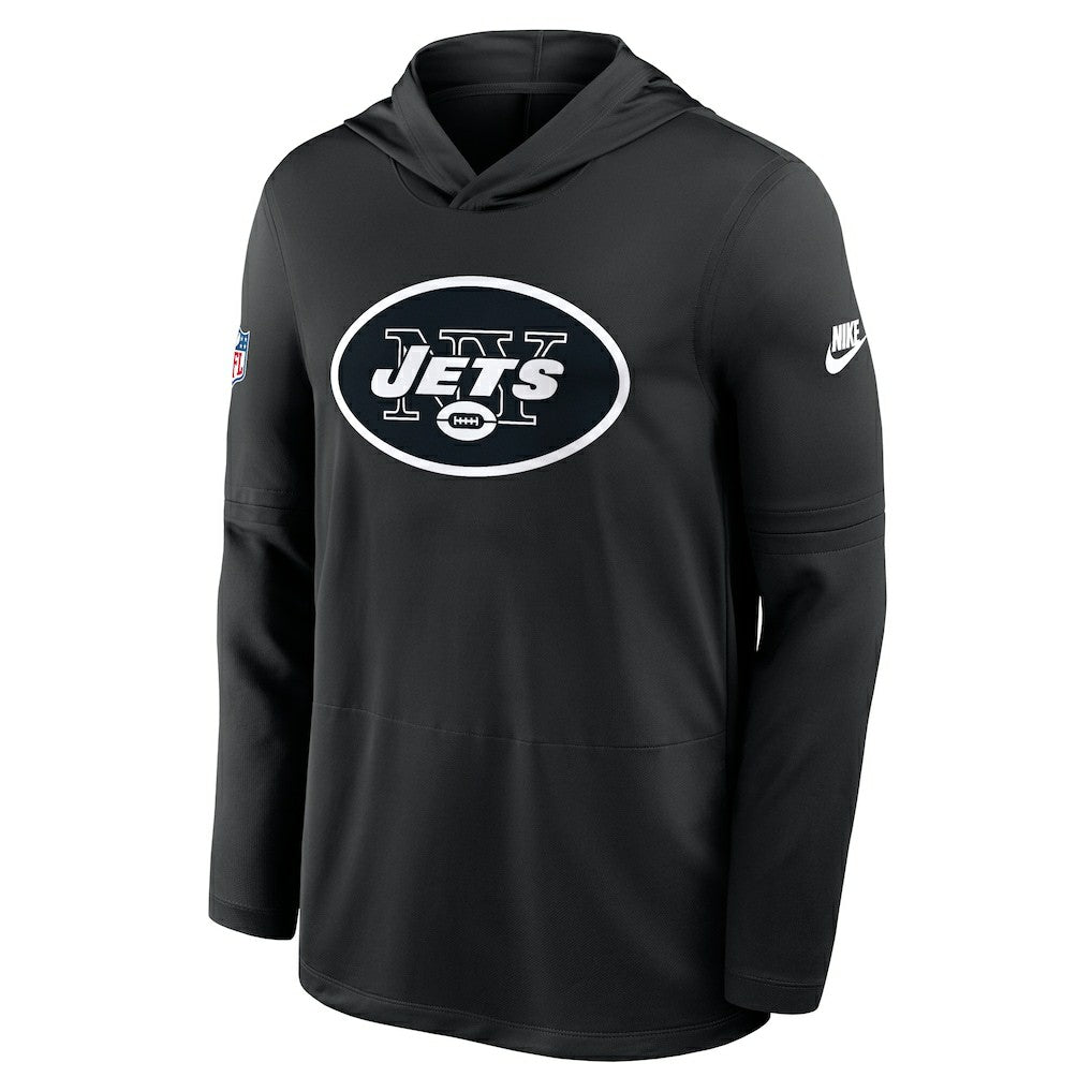 New York Jets Sideline Pass Accuracy Dri-FIT Long Sleeve Hoodie T-Shirt - Black | Nike sale
