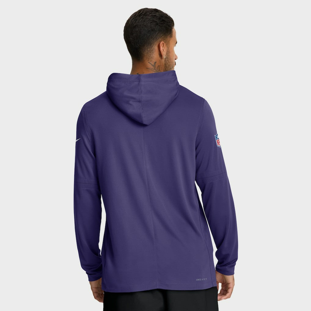 Baltimore Ravens Sideline Pure Fury Performance Long Sleeve Hoodie T-Shirt - Purple | Nike for sale