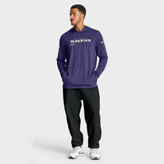 Baltimore Ravens Sideline Pure Fury Performance Long Sleeve Hoodie T-Shirt - Purple | Nike for sale