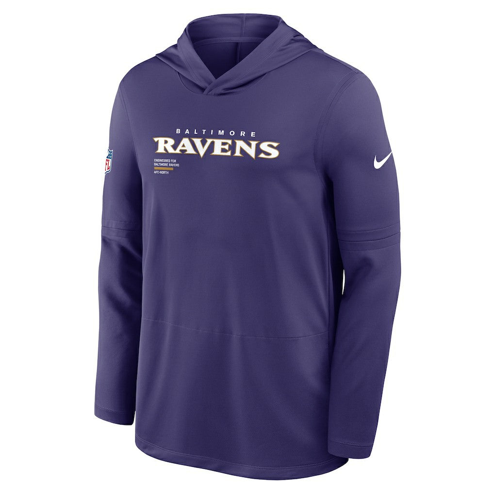 Baltimore Ravens Sideline Pure Fury Performance Long Sleeve Hoodie T-Shirt - Purple | Nike for sale