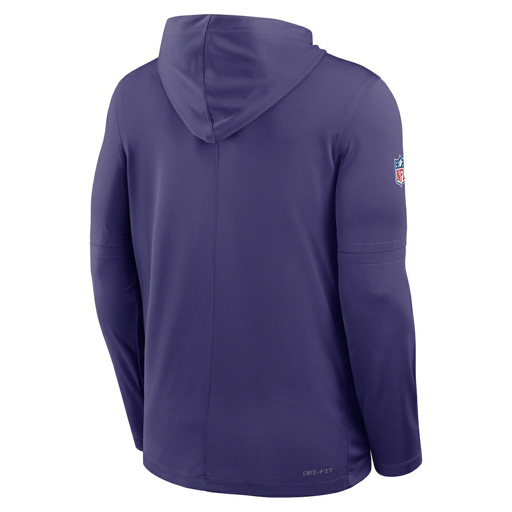 Baltimore Ravens Sideline Pure Fury Performance Long Sleeve Hoodie T-Shirt - Purple | Nike for sale