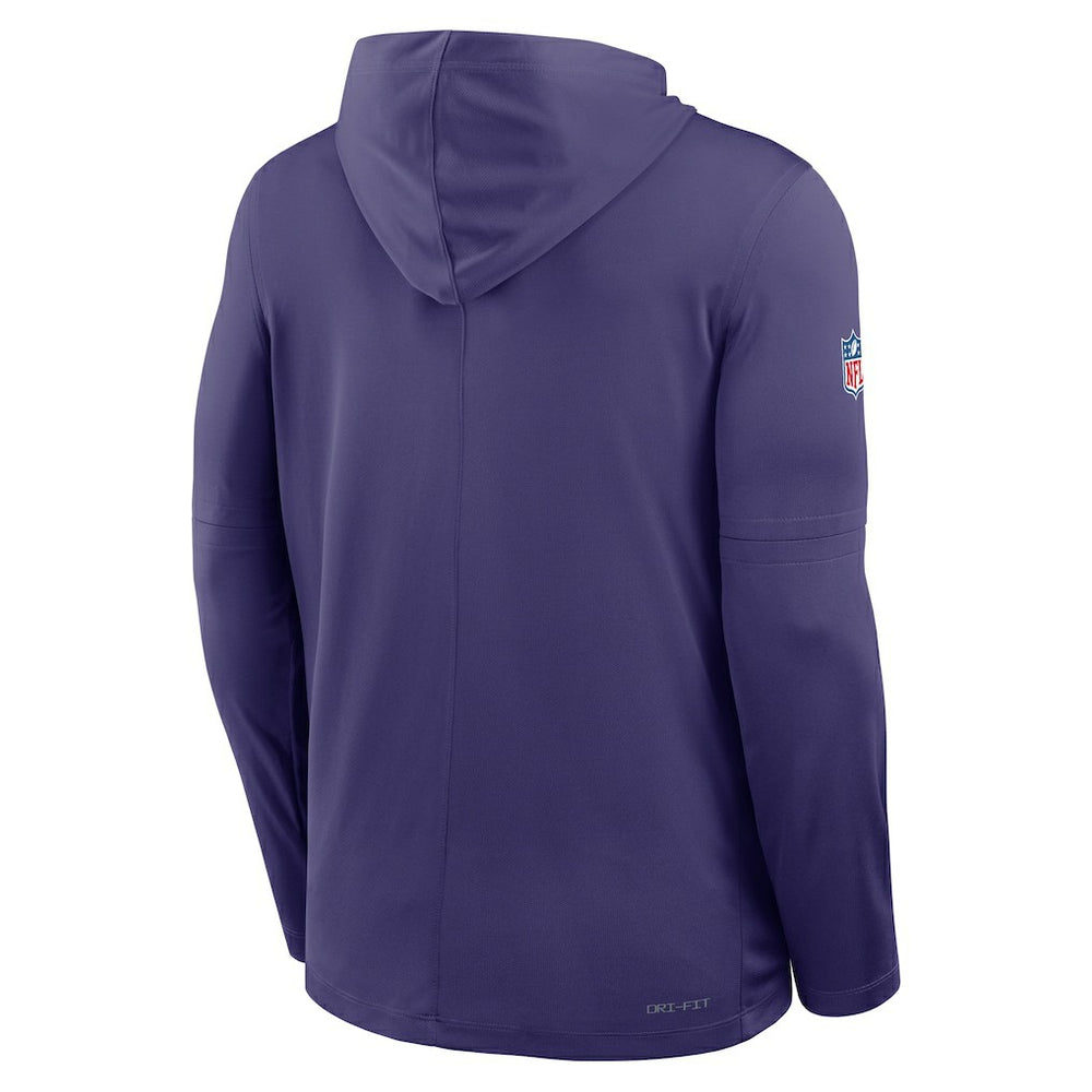 Baltimore Ravens Sideline Pure Fury Performance Long Sleeve Hoodie T-Shirt - Purple | Nike for sale