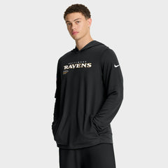 Baltimore Ravens Sideline Pure Fury Performance Long Sleeve Hoodie T-Shirt - Black | Nike online