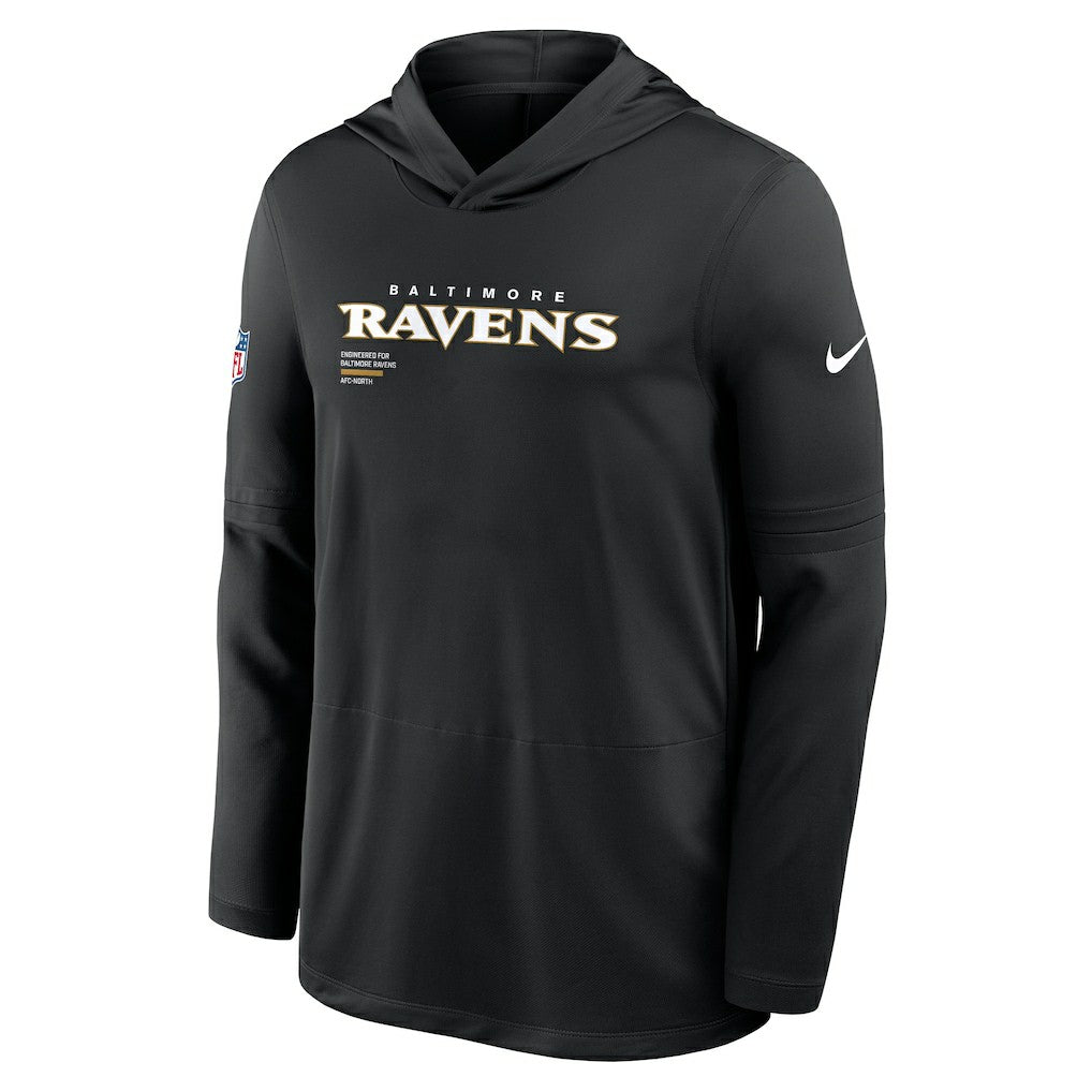 Baltimore Ravens Sideline Pure Fury Performance Long Sleeve Hoodie T-Shirt - Black | Nike online